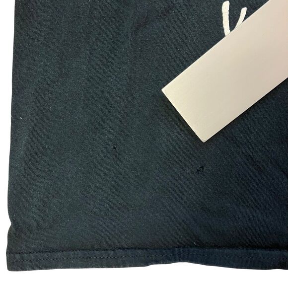 Vintage Golds Gym T Shirt L Black Venice California Distressed Pinholes - Picture 10 of 12